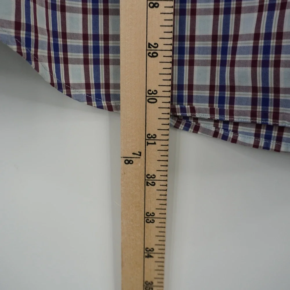Banana Republic Button Down Shirt Mens Large Multicolor‎ Plaid Non Iron Slim Fit